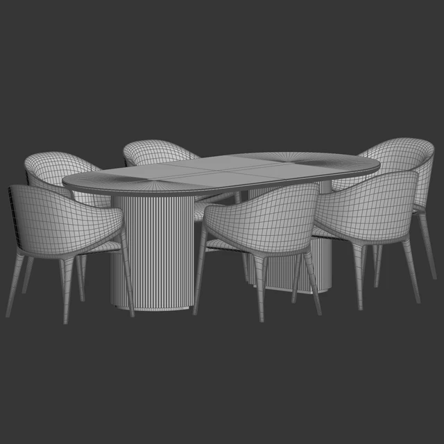 Angelcerda Chair Moon Table Dining Set — Descargar