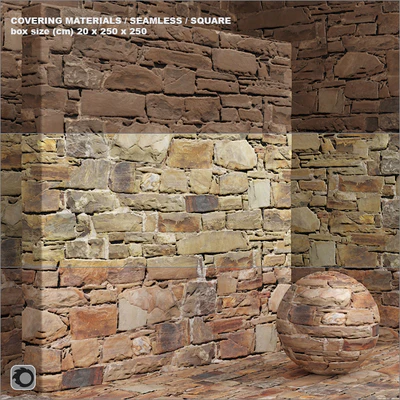Материал (бесшовный) - камень, старая кладка set 91 — Вид 1