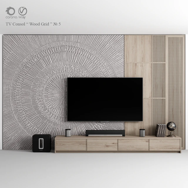 TV Consol " Wood Grid " — Скачать