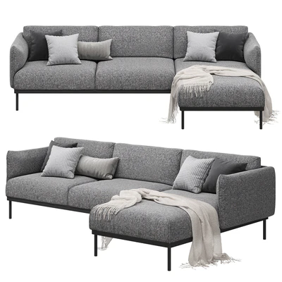 Ikea Äpplaryd Эппларюд 3-Местный Диван С Козеткой Лейде — Вид 4