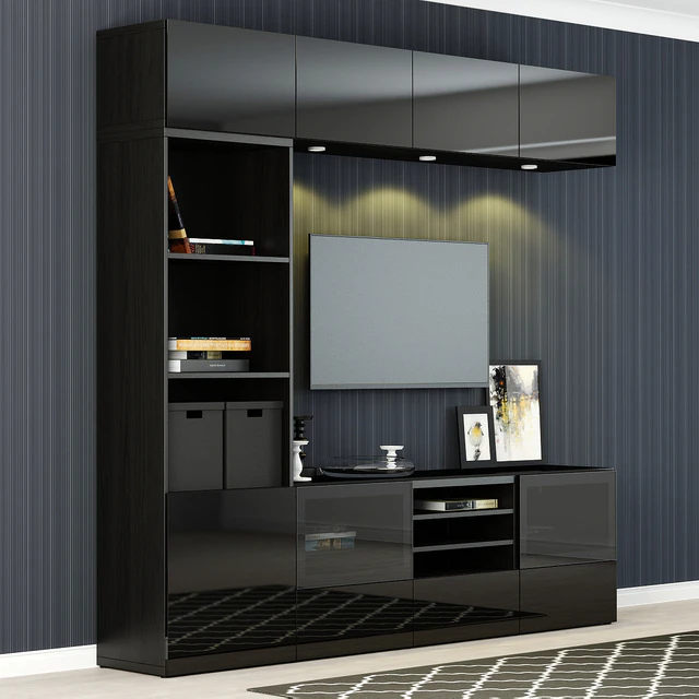 Furniture for TV Ikea BESTO / Besta with a glass panel. — Descargar