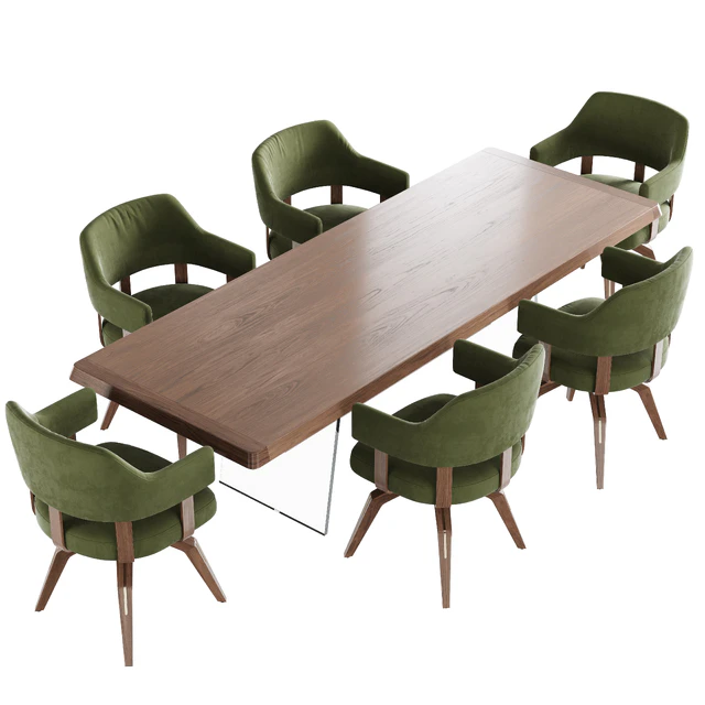 Dining set natuzzi valle chair CH19 phantom table E024 — Descargar
