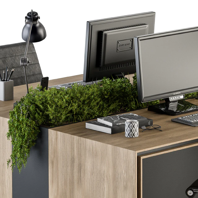 Office Furniture - employee Set 17 — Скачать
