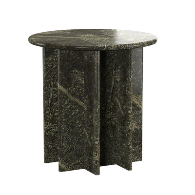PASAR ROUND GREEN MARBLE SIDE TABLE — Ver 4