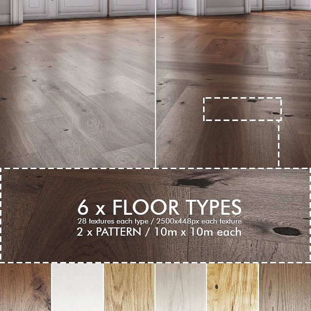 6 wooden floors 130x725mm planks — Скачать