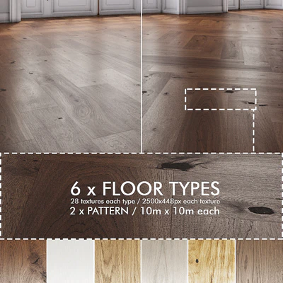 6 wooden floors 130x725mm planks — Вид 1