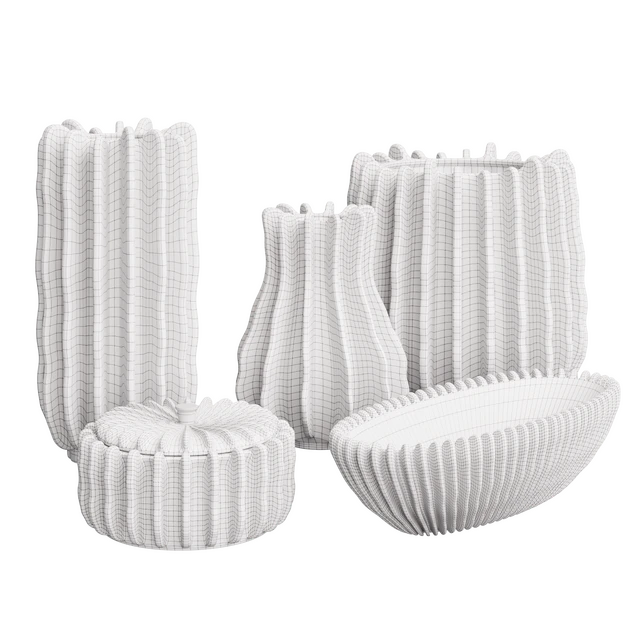 Stoneware vase, plant pot, bowl and candle holder set H&M Home — Descargar