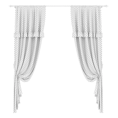 Linen curtains on the hooks — Ver 5
