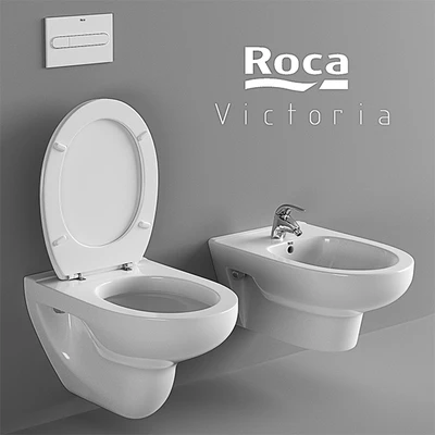 Suspended toilet and bidet Roca Victoria — Ver 1