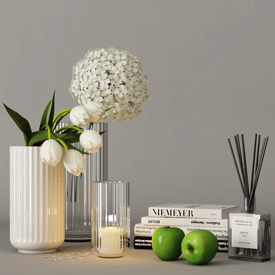 Decorative set with tulips and hydrangea — Ver 1