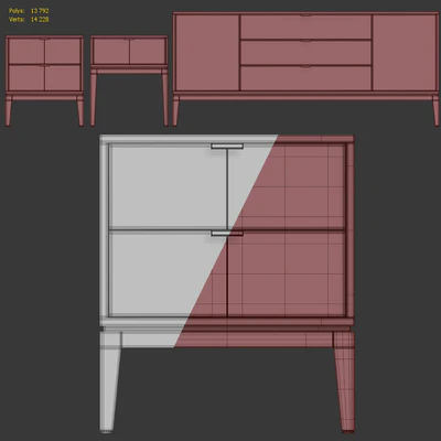 Chest of drawers and bedside table Fjord Ellipse Furniture — Ver 4