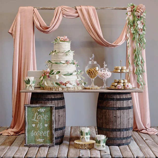 Rustic wedding style sweet table — Descargar