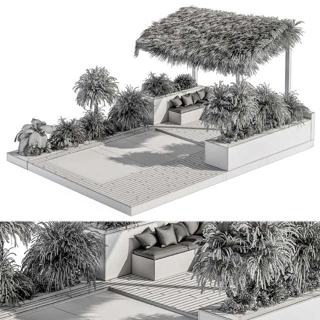 Backyard and Landscape Furniture with Pool 05 — Descargar