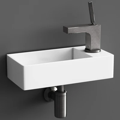 washbasin WeltWasser Aisbach &  faucet Hansgrohe Axor Citterio — View 1