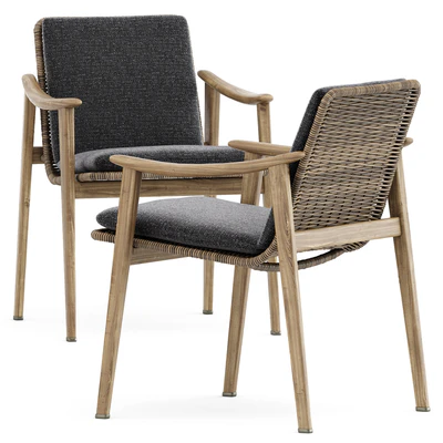 Fynn Outdoor chair by Minotti and Grid table by solpuri — Вид 3