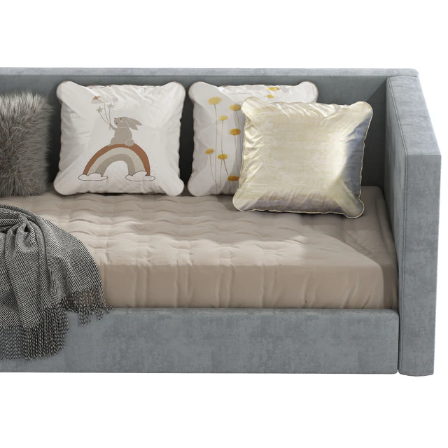 Cushy Upholstered Platform Corner Bed 2 — Descargar