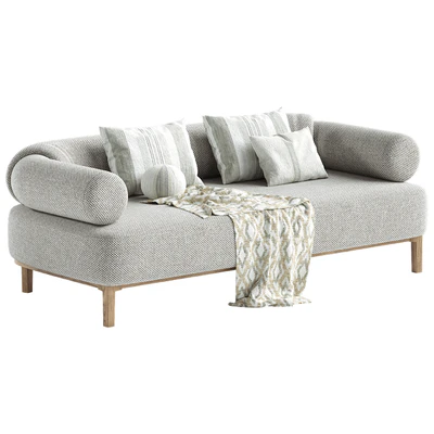 Contemporary Sofa Upholstered in Bouclé Fabric — Ver 5