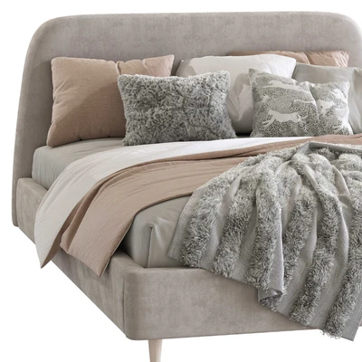 Кровать Oatmeal Raelynn Upholstered Bed — Вид 5
