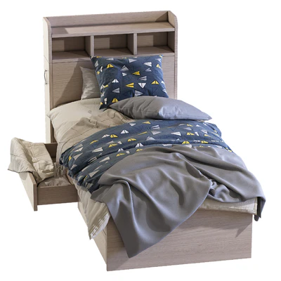 Bed Light Oak Galway Bed with Storage — Ver 4