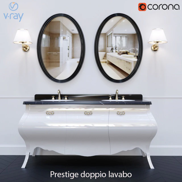 Комплект мебели Eurodesign Prestige  doppio lavabo /Белый окрашеный — Скачать
