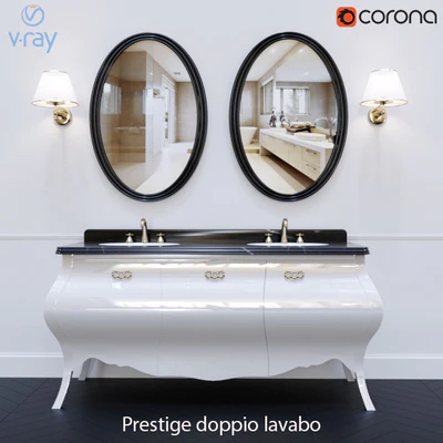 Комплект мебели Eurodesign Prestige  doppio lavabo /Белый окрашеный — Вид 1