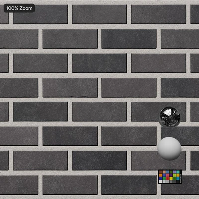 faux smooth running bond brick wall texture gray — Вид 3