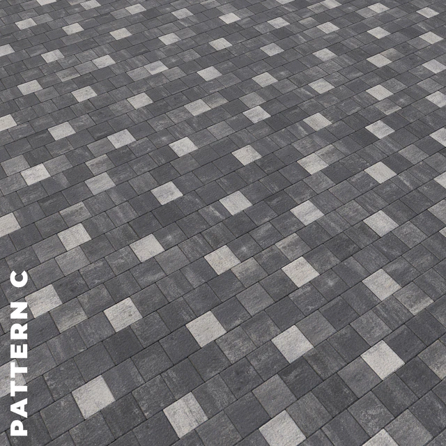 Set of four types of gray paving stones with texture 6290 — Descargar