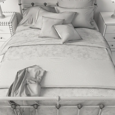 Baxton Studio Mandy Industrial Style Platform Bed White — Ver 2