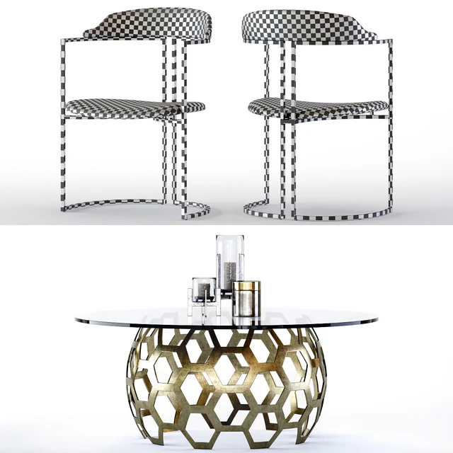 Arteriors Dolma Table and Zephyr Chair — Скачать