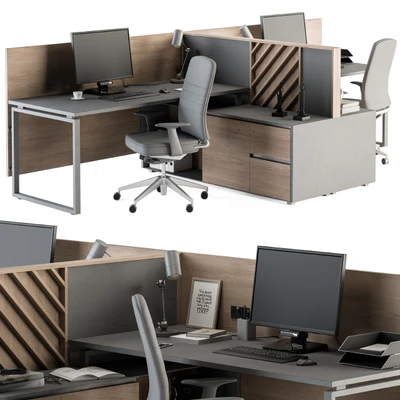 Employee Set Wood and Grey - Office Furniture 250 — Вид 5