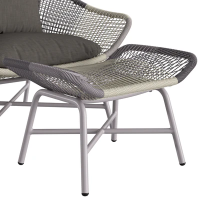 West Elm Huron Outdoor Lounge Chair Large and Ottoman — Ver 5