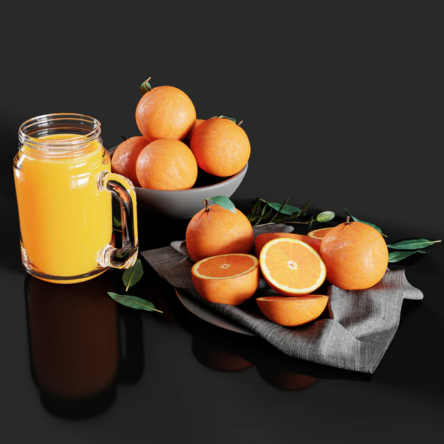Table Setting with Oranges and Juice — Descargar