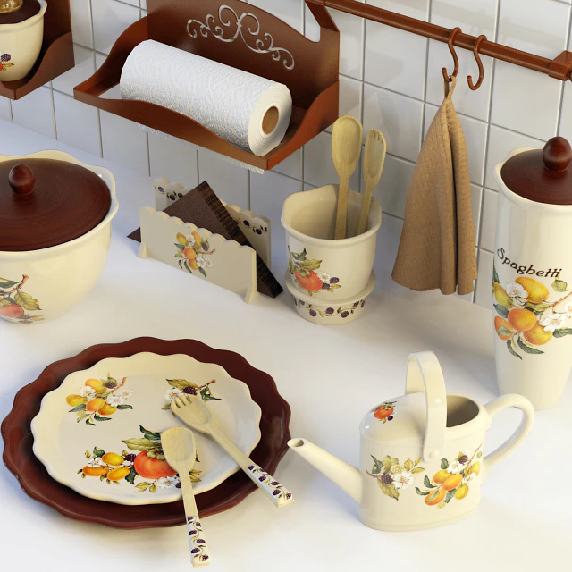 A set of dishes and rail for kitchen — Descargar