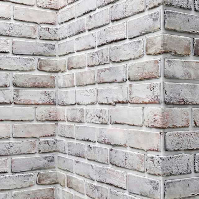 Brick wall with corners, Masonry, brick, loft, decorative, panel, wall, corner, whitewashed brick, white — Descargar
