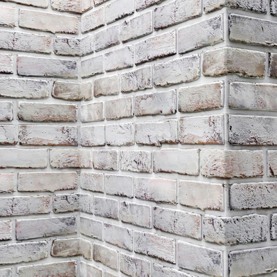 Brick wall with corners, Masonry, brick, loft, decorative, panel, wall, corner, whitewashed brick, white — Ver 3