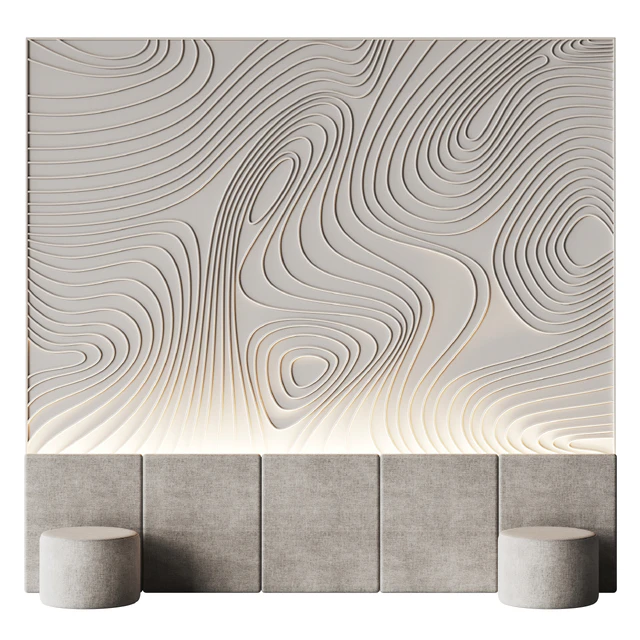 Decorative wall panel for a bedroom with a soft pattern — Descargar