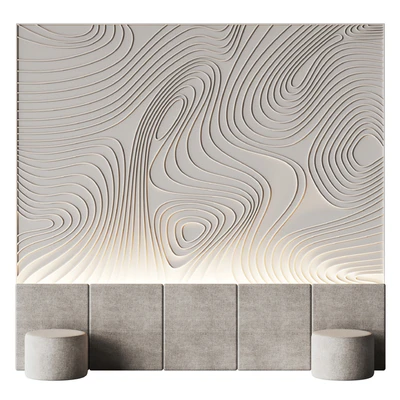Decorative wall panel for a bedroom with a soft pattern — Ver 4
