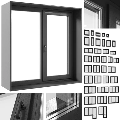 Set of windows and loggias (minimalism) — Ver 1