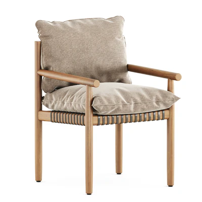 Tibbo Armchair and dining round table by Dedon — Вид 4