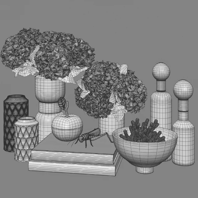 Decoration Set 32 frozen glass and Hydrangea — Descargar
