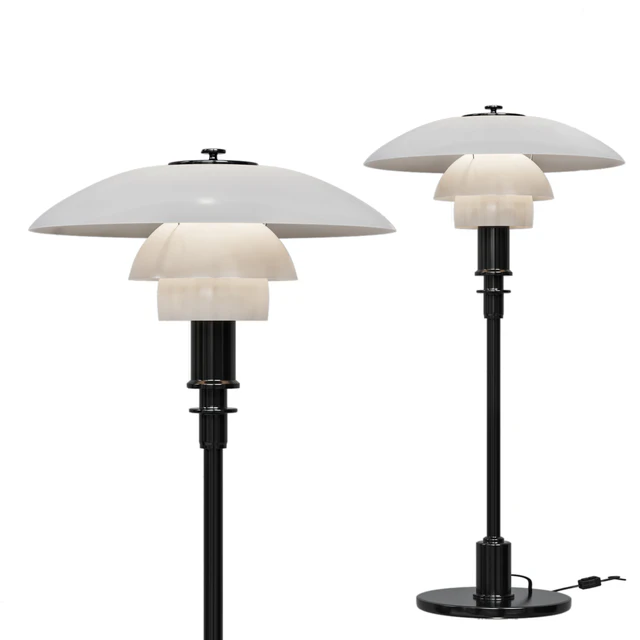 Table lamp Louis Poulsen black PH3 / 2 white glass — Descargar