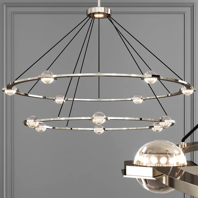 Restoration Hardware ECLATANT ROUND 2-TIER CHANDELIER 60 Nickel — Скачать