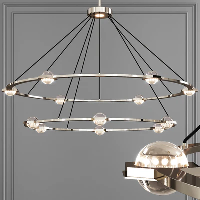 Restoration Hardware ECLATANT ROUND 2-TIER CHANDELIER 60 Nickel — Вид 1