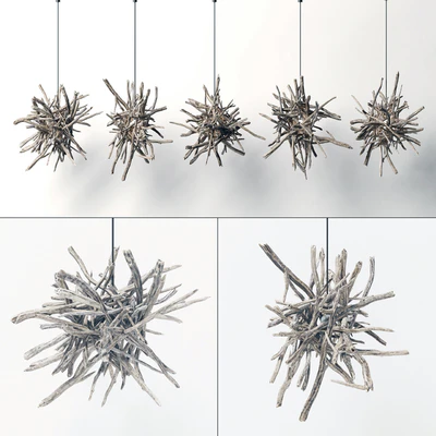 Branch decor lamp n1  / Люстры из веток — Вид 4
