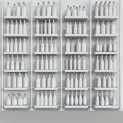 A rack with collection alcohol in a supermarket. Alcohol — Ver 2