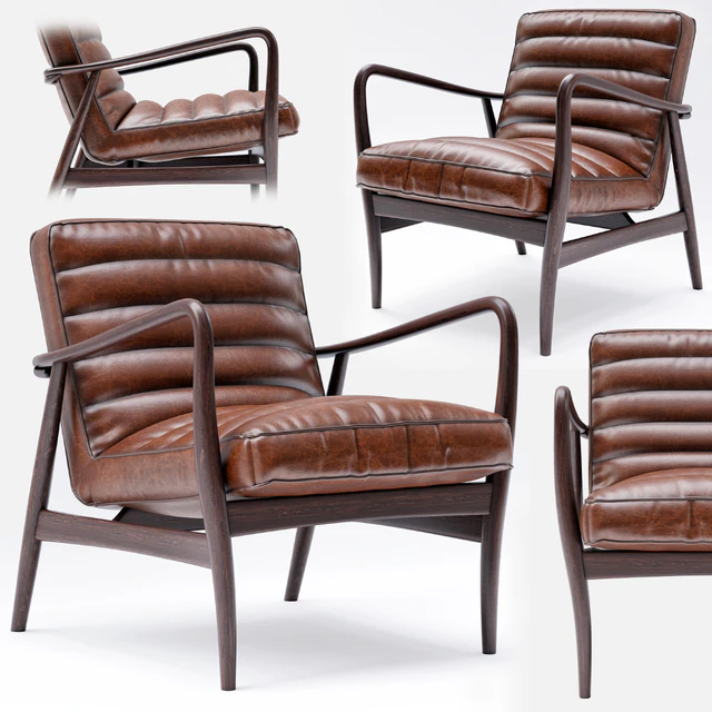 Mid Century Leather Armchair — Descargar