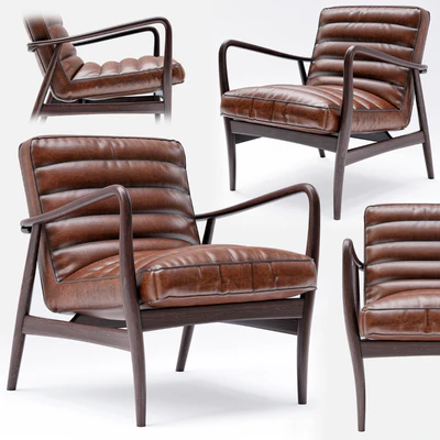 Mid Century Leather Armchair — Ver 2