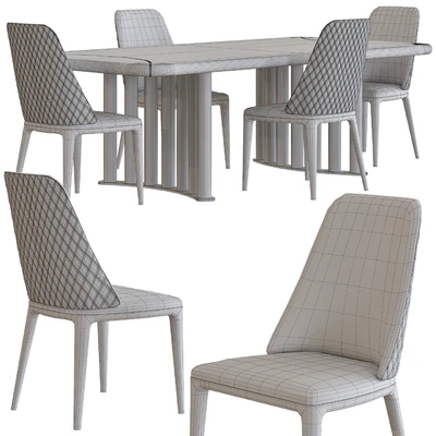 Opera Contemporary Oliver Table and Hilary Armchair Set — Ver 2