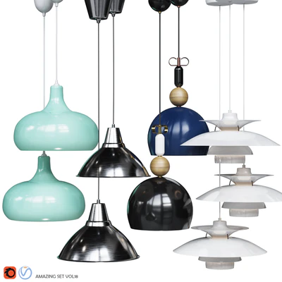 Four Pendant Lights scandinavian amazing set vol. 18 — Ver 1