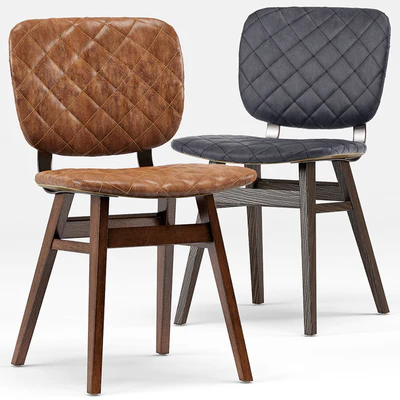 Drifter Industrial Loft Leather Dining Chair — Вид 1